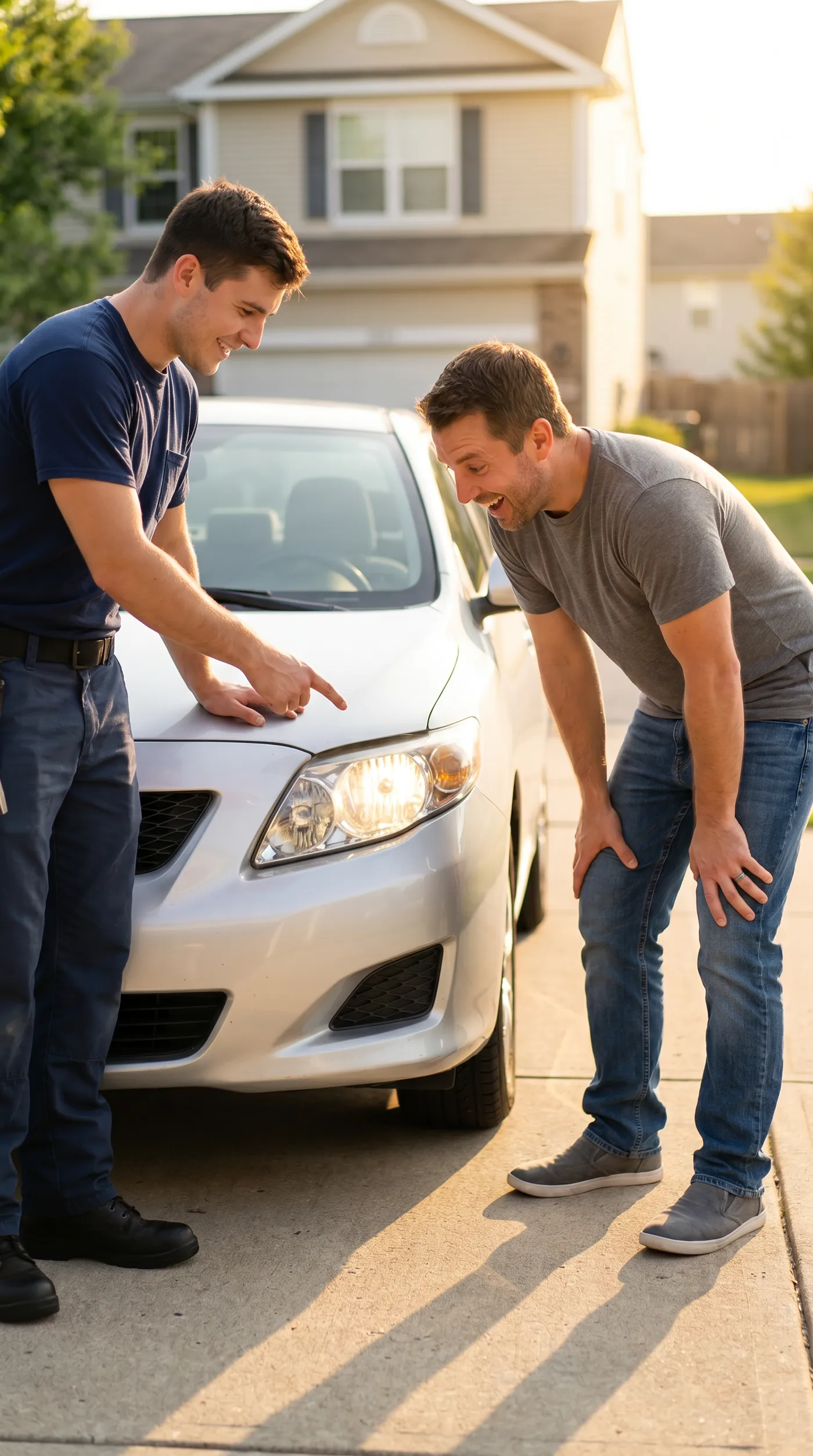 Professional headlight restoration technician working in Denver, CO